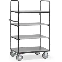Fetra Transportgeräte Etagenwagen 8303 grau 4 Böden 1200x800mm, 8303/7016