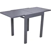 DELUKE Gartentisch DANILO - Aluminium, Anthrazit, 180x90x75cm | Ausziehtisch Esstisch Wetterfest Outdoor Tisch
