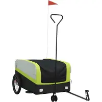 Syfax Fahrradanhänger Schwarz und Grün 45 kg Eisen