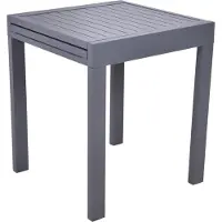 DELUKE Gartentisch CELIA - Aluminium, Anthrazit, 65x65x75cm | Ausziehtisch Esstisch Wetterfest Outdoor Tisch