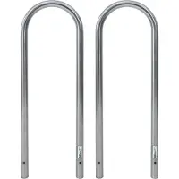 Baumarktplus 2 x Fahrradanlehnbügel 115 x 41 cm Edelstahl Ø 49 mm