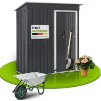 Juskys Metall Gerätehaus S mit Pultdach, Schiebetür & Fundament - 1 m² - Anthrazit