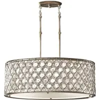 Elstead Lighting Lucia Zeitgenössischer Kronleuchter Brüniertes Silber Stahl Kristalle 3 Lichter E27
