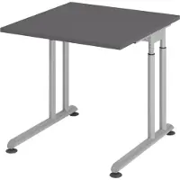 Bümö Schreibtisch Serie-Z - Gestell: Silber, Größe: 80 x 80 cm, Nachbildung: Graphit
