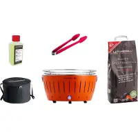 LotusGrill XL Starter-Set Mandarinenorange mit USB-Anschluß 5 teilig