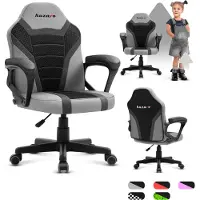 Huzaro Schreibtischstuhl Kinder Ranger 1.0 Gaming Stuhl Racing Sessel Bürostuhl Drehstuhl Gamer bis 130 kg mesh Grau