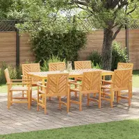 vidaXL Möbel Garten Essgruppe 8 pcs Braun Standard Massivholz Akazie - Gartenstühle 3154133