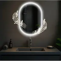 CLP Badspiegel Karishma 70x50 cm Anti-Beschlag LED-Beleuchtung mit/ohne Bluetooth mit Bluetooth