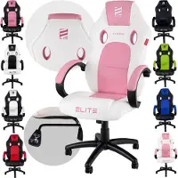 Elite Gaming Stuhl EXODUS | Bürostuhl Ergonomisch - Schreibtischstuhl - PC Gamer Racing Stuhl - Gaming Sessel - Computerstuhl - Belastbar bis 150 kg