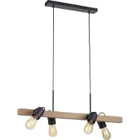 JUST LIGHT LED Pendelleuchte CANOP Retro Design aus Holz Holz Wohnzimmer, Esszimmer, Schlafzimmer, Küche, Büro