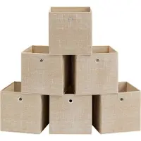Songmics 6er Set, Ordnungsboxen aus Vliesstoff mit Griff, Boxen Aufbewahrung