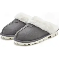 Vivance Pantolette Plüsch Hausschuh, Pantoffeln, Clogs, Schlappen, Hausschuh, grau Größe 41