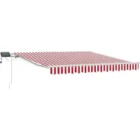 Syfax Einziehbare Markise Rot und Weiß 300 x 250 cm Stoff und Stahl