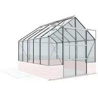 Vitavia Gewächshaus "Cassandra 8300" aluminium eloxiert 8,3 m² ohne Sockelmauer, 3 mm ESG