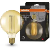 Osram Vintage 1906 - Glühbirne mit LED-Filament - Form: Kugel - klar Finish - E27 - 5.8 W (Entsprechung 40 W)