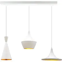Bamyum Pendelleuchte 3 Flammige Metall E27 Weiß Modern Lampe