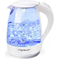 Aigostar Elektrischer Wasserkocher mit LED-Beleuchtung, 2200 Watt, 1,7 Liter, kochtrocknender Schutz, BPA-frei, weiß