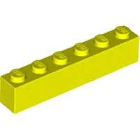 LEGO 50 Stück 3009 Stein Brick 1x6 Part Basic Steine 50 Neon Gelb