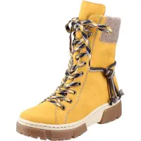 Rieker Damen Stiefeletten Schnürstiefel Warmfutter X8618, Größe:39 EU, Farbe:Gelb