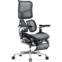 Diablo Brave V-Kinetic Bürostuhl Ergonomisch Schreibtischstuhl Chefsessel mit Fußstütze 5D Armlehnen Netzstoff Lendenwirbelstütze Verstellbarer Sitz Belastbar bis 120 kg (Schwarz)