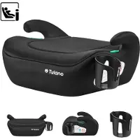 Tulano Cabby 20 Schwarz – i-Size Kindersitz R129, 125–150 cm, vorwärtsgerichtet, Autogurt, Getränkehalter, abnehmbarer Bezug