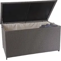 Mendler Poly-Rattan Kissenbox MCW-D88, Gartentruhe Auflagenbox Truhe Premium grau, 80x160x94cm 950l