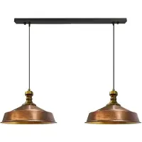 Bamyum Pendelleuchte Asletl-Knob Hängelampe aus Metall 2 Flammige, E27, Kupferfarben Vintage Lampe