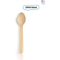 Blanc HYGIENIC Kaffeelöffel, Holzkaffeelöffel Einwegbesteck, 2.000 Stk, natur, biologisch abbaubar, 11 cm