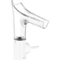 Hansgrohe Waschtisch-Einhebelmischer Axor Starck V 140 m Glasausl., unverschließ Abl.garn, weiß