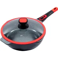 King Ø28cm Bratpfanne ca. 8.5 cm hoch Click-Grip Aluguss mit Keramikbeschichtung Innen: FUSION TI / abnehmbarer Pfannengriff / mit Glasdeckel