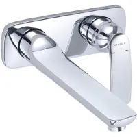 Kludi BALANCE Unterputz-Waschtisch-Zweiloch-Wand-Einhandmischer, Ausladung Wandauslauf 235mm, 522470575, Farbe: Chrom