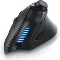 Titanwolf CSL ergonomische Maus, kabellose Vertikalmaus, Wireless 2,4 GHz Funk, ergonomisches Design, gegen Mausarm Tennisarm, Multimedia-Drehregler