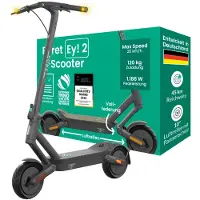 EGRET E-Scooter mit Straßenzulassung (ABE), 45 km Reichweite, 10" Luftreifen, 2x Federung, Blinker, 1.188 W Motor, 120 kg Traglast, App – Ey! 2