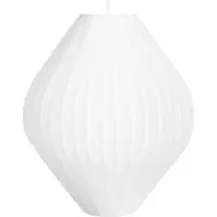 Beliani Hängelampe Weiß Nylon Geriffelt Oval 1-Flammig Modernes Design Beleuchtung Pendelleuchte für Esszimmer Wohnzimmer Schlafzimmer