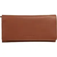 Bruno Banani Geldbörse , Damen, braun (cognac), Leder, leicht glänzend, unifarben, Kleinlederwaren Geldbörse, echt Leder