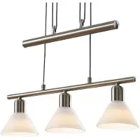 LINDBY Pendellampe Delira, 3-flg., nickel, höhenverstellbar