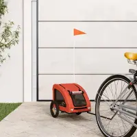 vidaXL "im " Fahrradanhänger für Haustiere - mit Wetterfester Bezug - Orange Oxford-Gewebe und Eisen - Fahrradanhänger CC25204