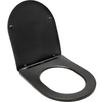 Siko SAT Brevis WC-Sitz 36,3 x 45,5 cm, pflegeleichter Toilettensitz, schwarz matt