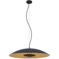 LINDBY Hängelampe Narisara, Ø 80 cm, E27, schwarz-gold