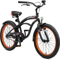 Bikestar Kinder Fahrrad ab 6 Jahre | 20 Zoll Cruiser Kinderrad | Schwarz (matt)