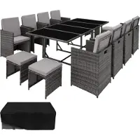 TecTake Rattan Sitzgruppe Palma für 8 bis 12 Personen