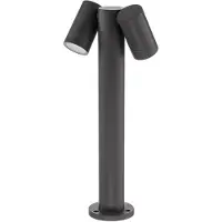 PRIOS Sockelleuchte Tulimar, 45 cm, anthrazit, 2-flg., Alu