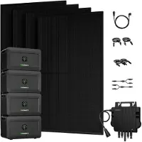 Growatt Powerness Balkonkraftwerk mit Speicher 8192Wh 4x NOAH 2000 Speicher mit 800W Wechselrichter und 2000W Full Black Bifazial Solarmodule 0% VAT