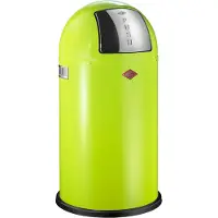 Wesco Abfallsammler 175831-20 PUSHBOY in LIMEGREEN mit 50 Liter Volumen und Klappdeckel / Abfalleimer / Mülleimer