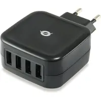Conceptronic ALTHEA 4-Port-25-W-USB-Ladegerät, Indoor, AC, 5 V, Schwarz
