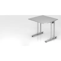 Proregal - Büromöbel mit top Leistungsdaten Schreibtisch Mauno | Grau | BxT 80x80cm | Arbeitshöhe 72cm | höhenjustierbar 0-10 mm | C-Fuß-Gestell Silber | Rechteckform