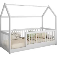 Mirjan 24 Kinderbett Greta 90, Kinderzimmer Bett mit Lattenrost, Holzkonstruktion (Farbe: Weiß, Größe: 90x200 cm)
