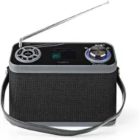 Nedis DAB+ Radio - Tisch Ausführumg - DAB+ / FM - 2.40 " - Farbbildschirm - Batteriebetrieben / Netzstromversorgung - Digital - 24 W - Bluetooth - Kopfhörerausgang - Weckerfunktion - Sleep Timer