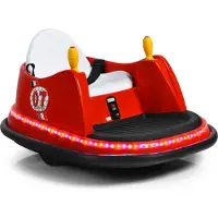Costway 6V Kinder Autoscooter mit Fernbedienung, Elektro Fahrzeuge mit bunten Lichtern und Musik, Kinderfahrzeuge 360 Grad, Aufsitzfahrzeug für Kinder von 2-5 Jahren (Rot)