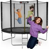 Outtec Trampolin, Gartentrampolin, Kindertrampolin - Ø 244 cm (8ft) - bis 100 kg - mit Sicherheitsnetz und Leiter - Kinder, Outdoor